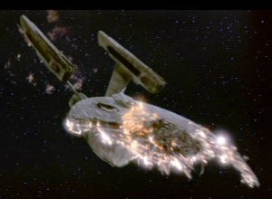 The Enterprise blows up.
